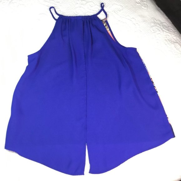 MINI Women's halter sleeveless blue indigo size M - Picture 6 of 11